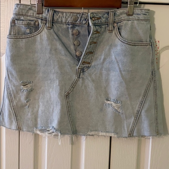 Free people Montauk distressed jean skirt - Picture 1 of 8